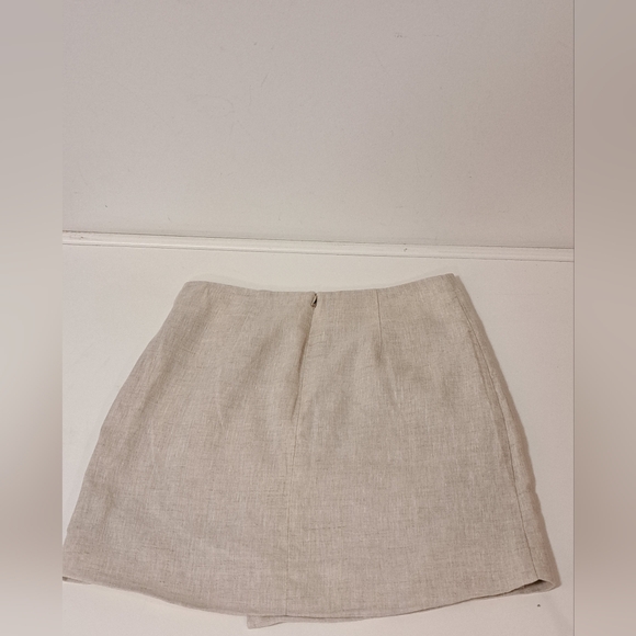 Banana Republic Linen Wrap Cream Mini Skirt Misses Size 4 - Picture 4 of 13